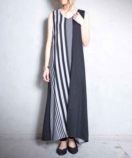 Antiqua アンティカ の ストライプワンピース ワンピース Wear