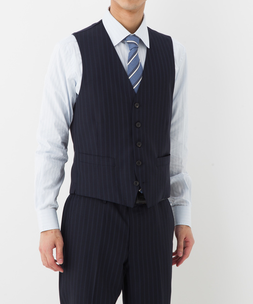 Paul Smith(ポールスミス)の「STRIPE SET-UP VEST / 183004 790MSP(スーツベスト)」 - WEAR Paul Smith(ポールスミス)の「STRIPE SET-UP VEST / 183004 790MSP(スーツベスト)」 - WEAR