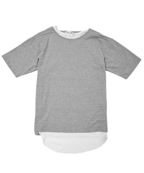 MinoriTY(マイノリティ)の「ジャガードビッグTシャツ ロングタンクトップ 2点セット アンサンブル(Tシャツ/カットソー・メンズ・ホワイト/グレー/ブラック・M/L)」の11枚目の写真