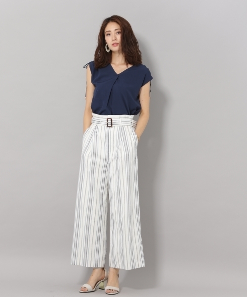 Andemiu（アンデミュウ）の「ムジガラワイドパンツ801077（その他パンツ・レディース・ベージュ/オフホワイト/アイボリー/グリーン・MEDIUM/SMALL）」の7枚目の写真