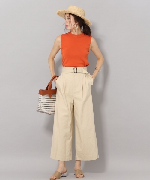 Andemiu（アンデミュウ）の「ムジガラワイドパンツ801077（その他パンツ・レディース・ベージュ/オフホワイト/アイボリー/グリーン・MEDIUM/SMALL）」の8枚目の写真