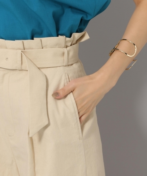 Andemiu（アンデミュウ）の「ムジガラワイドパンツ801077（その他パンツ・レディース・ベージュ/オフホワイト/アイボリー/グリーン・MEDIUM/SMALL）」の15枚目の写真