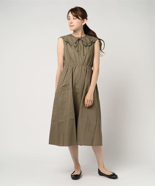 MERLOT（メルロー）の「コットンセーラーカラーノースリーブワンピース7600（ワンピース・レディース・ネイビー/カーキ・FREE）」の2枚目の写真