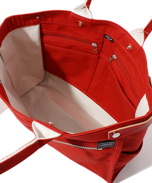 PORTER(ポーター)の「PORTER GIRL NAKED TOTE BAG MEDIUM <B印 YOSHIDA SELECT>(トートバッグ・レディース・ベージュ/レッド/ネイビー・ONE SIZE)」の10枚目の写真