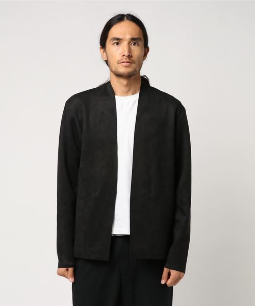 EDIFICE(エディフィス)の「F.スウェードダンボールラップカーデ(カーディガン/ボレロ・メンズ・チャコールグレー/ブラック/ベージュ/ネイビー・SMALL/MEDIUM/LARGE)」の5枚目の写真