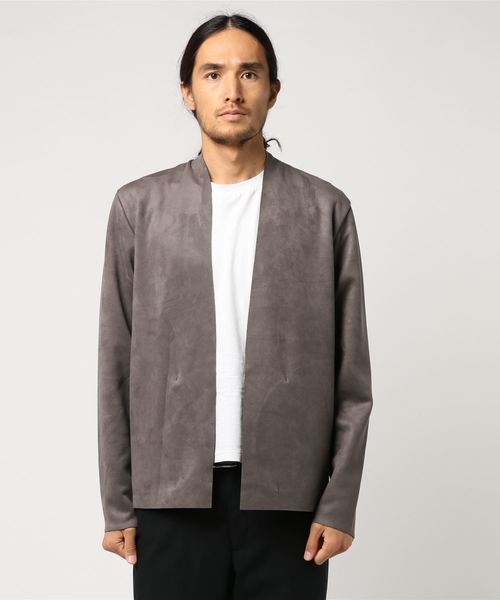 EDIFICE(エディフィス)の「F.スウェードダンボールラップカーデ(カーディガン/ボレロ・メンズ・チャコールグレー/ブラック/ベージュ/ネイビー・SMALL/MEDIUM/LARGE)」の6枚目の写真