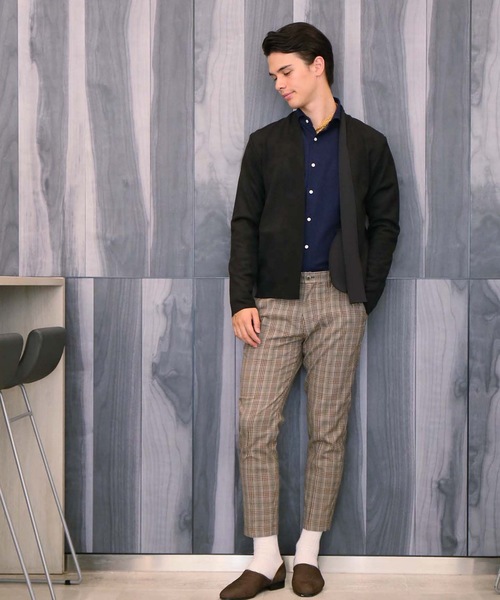 EDIFICE(エディフィス)の「F.スウェードダンボールラップカーデ(カーディガン/ボレロ・メンズ・チャコールグレー/ブラック/ベージュ/ネイビー・SMALL/MEDIUM/LARGE)」の9枚目の写真