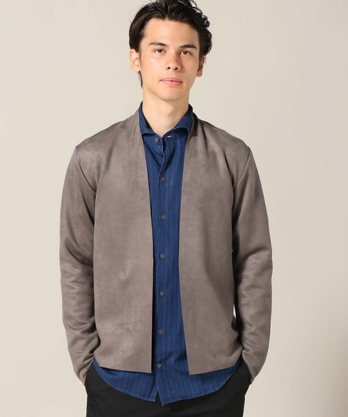 EDIFICE(エディフィス)の「F.スウェードダンボールラップカーデ(カーディガン/ボレロ・メンズ・チャコールグレー/ブラック/ベージュ/ネイビー・SMALL/MEDIUM/LARGE)」の13枚目の写真