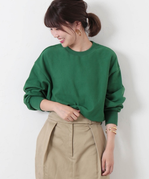 journal standard L'essage（ジャーナルスタンダードレサージュ）の「otonaMUSE*ウラケドルマンクルー◆（スウェット・レディース・ブラック/グリーン/ボルドー・FREE）」の3枚目の写真