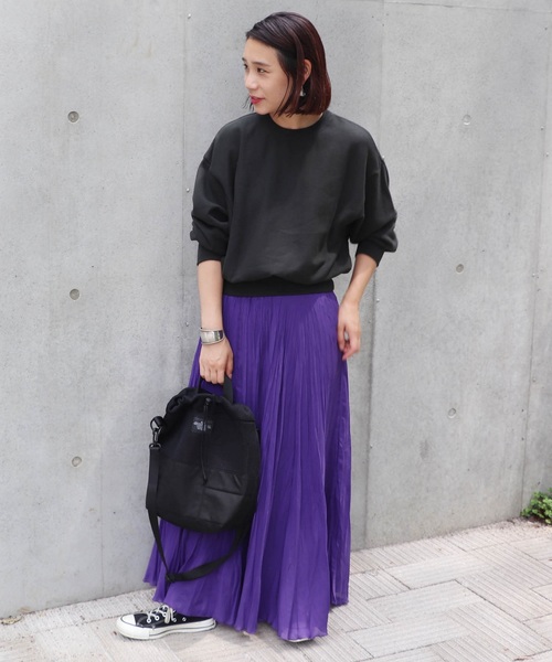 journal standard L'essage（ジャーナルスタンダードレサージュ）の「otonaMUSE*ウラケドルマンクルー◆（スウェット・レディース・ブラック/グリーン/ボルドー・FREE）」の4枚目の写真