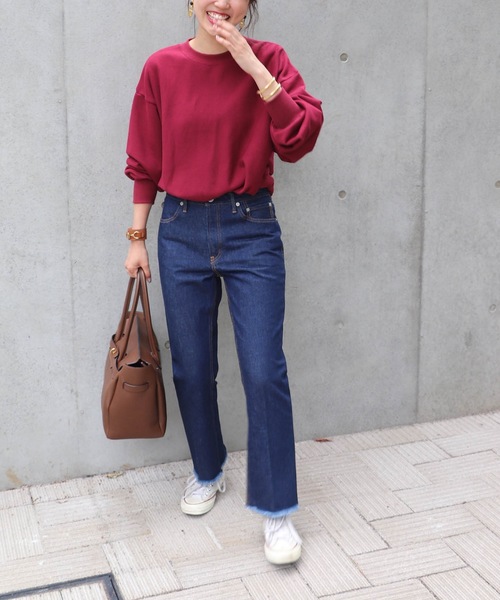 journal standard L'essage（ジャーナルスタンダードレサージュ）の「otonaMUSE*ウラケドルマンクルー◆（スウェット・レディース・ブラック/グリーン/ボルドー・FREE）」の14枚目の写真