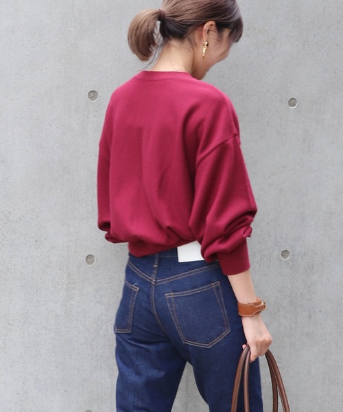 journal standard L'essage（ジャーナルスタンダードレサージュ）の「otonaMUSE*ウラケドルマンクルー◆（スウェット・レディース・ブラック/グリーン/ボルドー・FREE）」の18枚目の写真