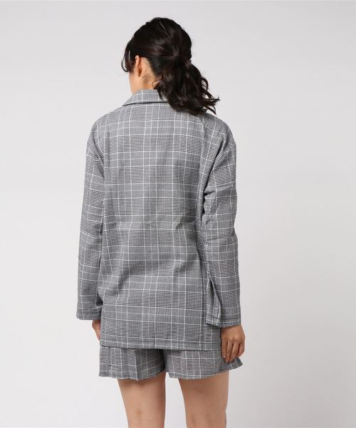 SPIGA（スピーガ）の「ﾁｪｯｸｽｰﾂｾｯﾄｱｯﾌﾟ（スーツジャケット・レディース・ブラウン/グレー・FREE）」の3枚目の写真