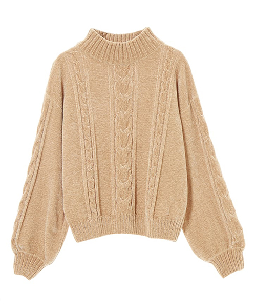 fifth（フィフス）の「プチハイケーブルモールニット（ニット/セーター・レディース・ベージュ/ネイビー/ブラウン/グレー/ラベンダー・MEDIUM）」の12枚目の写真