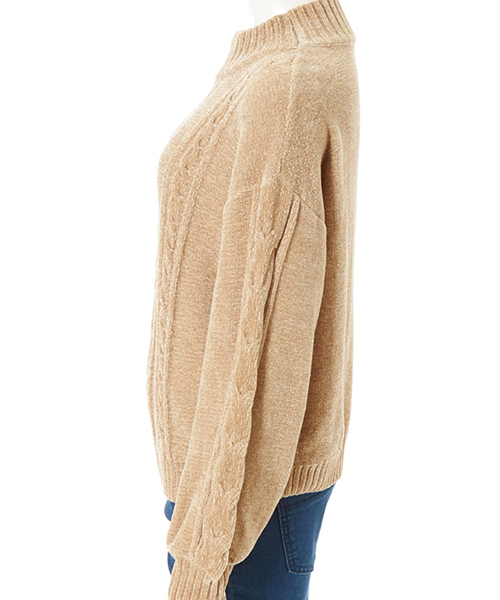 fifth（フィフス）の「プチハイケーブルモールニット（ニット/セーター・レディース・ベージュ/ネイビー/ブラウン/グレー/ラベンダー・MEDIUM）」の14枚目の写真