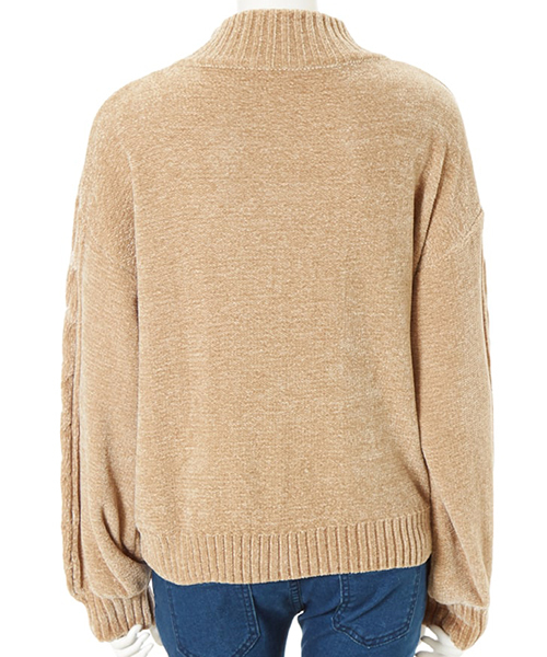 fifth（フィフス）の「プチハイケーブルモールニット（ニット/セーター・レディース・ベージュ/ネイビー/ブラウン/グレー/ラベンダー・MEDIUM）」の13枚目の写真