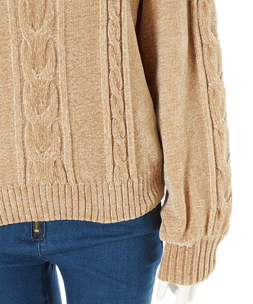 fifth（フィフス）の「プチハイケーブルモールニット（ニット/セーター・レディース・ベージュ/ネイビー/ブラウン/グレー/ラベンダー・MEDIUM）」の9枚目の写真