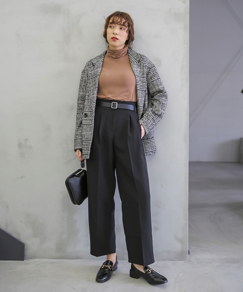 select MOCA（セレクトモカ）の「ベルトセットハイウエストパンツ(フロントホックベルト付きタックパンツ)（その他パンツ・レディース・ブラック/ブラウン・SMALL/MEDIUM）」の15枚目の写真