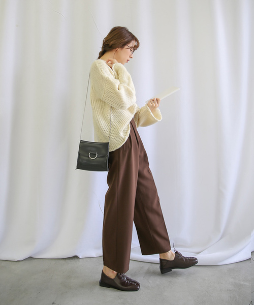 select MOCA（セレクトモカ）の「ベルトセットハイウエストパンツ(フロントホックベルト付きタックパンツ)（その他パンツ・レディース・ブラック/ブラウン・SMALL/MEDIUM）」の19枚目の写真