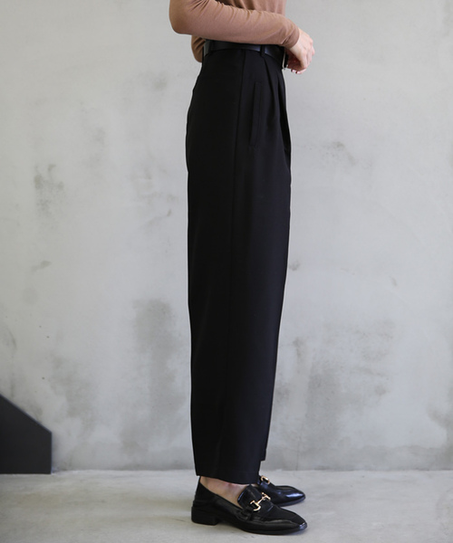 select MOCA（セレクトモカ）の「ベルトセットハイウエストパンツ(フロントホックベルト付きタックパンツ)（その他パンツ・レディース・ブラック/ブラウン・SMALL/MEDIUM）」の13枚目の写真