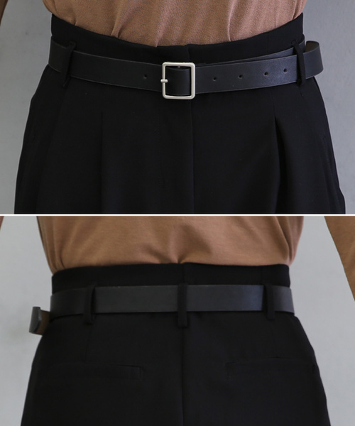 select MOCA（セレクトモカ）の「ベルトセットハイウエストパンツ(フロントホックベルト付きタックパンツ)（その他パンツ・レディース・ブラック/ブラウン・SMALL/MEDIUM）」の20枚目の写真