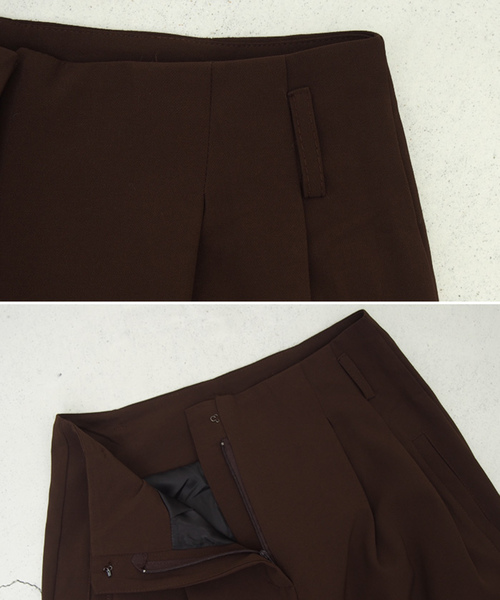 select MOCA（セレクトモカ）の「ベルトセットハイウエストパンツ(フロントホックベルト付きタックパンツ)（その他パンツ・レディース・ブラック/ブラウン・SMALL/MEDIUM）」の8枚目の写真