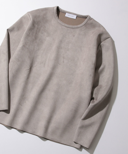 ADAM ET ROPE'（アダムエロペ）の「スウェードダンボールクルーネックプルオーバー（Tシャツ/カットソー・メンズ・ベージュ/ネイビー/グレー/グリーン系その他・M/L）」の2枚目の写真