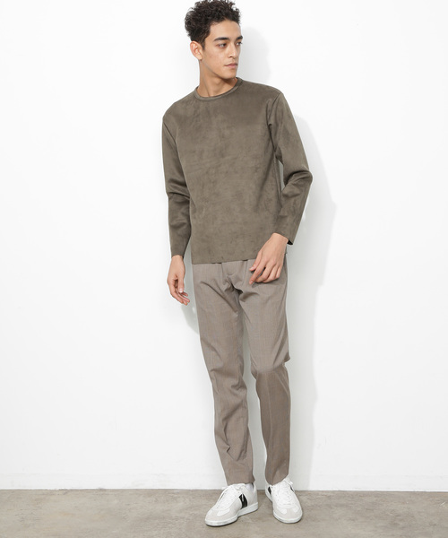 ADAM ET ROPE'（アダムエロペ）の「スウェードダンボールクルーネックプルオーバー（Tシャツ/カットソー・メンズ・ベージュ/ネイビー/グレー/グリーン系その他・M/L）」の12枚目の写真