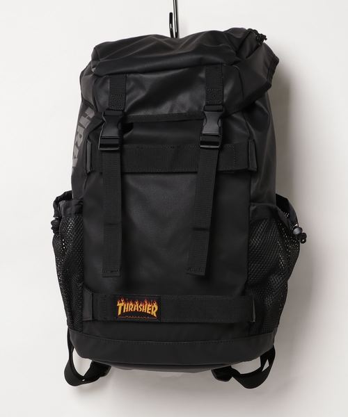 THRASHER(スラッシャー)の「TR SKATE BACK PACK/スラッシャー バッグパック リュックサック(バックパック/リュック・メンズ・ブラック×ホワイト/ブラック×イエロー・FREE)」の1枚目の写真