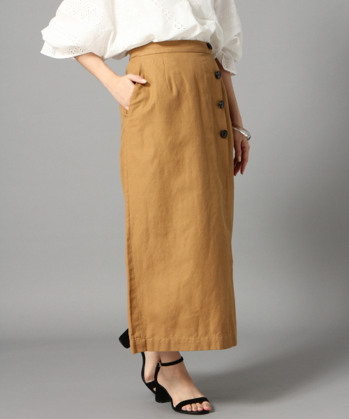 LOWRYS FARM(ローリーズファーム)の「リネンサイドボタンタイトスカート 832169(スカート・レディース・ブラック/パープル/ブラウン/グリーン/アイボリー・MEDIUM/LARGE)」の21枚目の写真