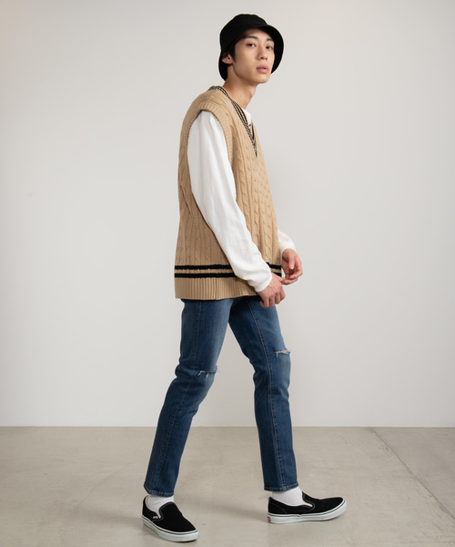 WEGO（ウィゴー）の「WEGO/ストレッチデニムダメージスキニーパンツ（デニムパンツ・メンズ・ライトインディゴブルー/ブルー系その他2・SMALL/MEDIUM/LARGE）」の10枚目の写真