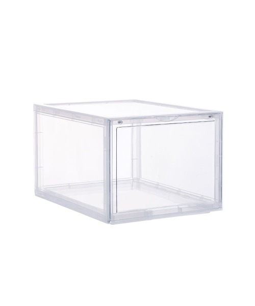 entre square（アントレスクエアー）の「bcl/シューズケース シューズボックス シューラック 縦置き 組み立て式 スタッキングディスプレイボックス（収納グッズ・レディース・クリア/ブラック・ONE SIZE/ONESIZE）」の3枚目の写真