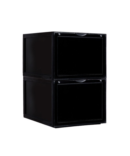 entre square（アントレスクエアー）の「bcl/シューズケース シューズボックス シューラック 縦置き 組み立て式 スタッキングディスプレイボックス（収納グッズ・レディース・クリア/ブラック・ONE SIZE/ONESIZE）」の14枚目の写真