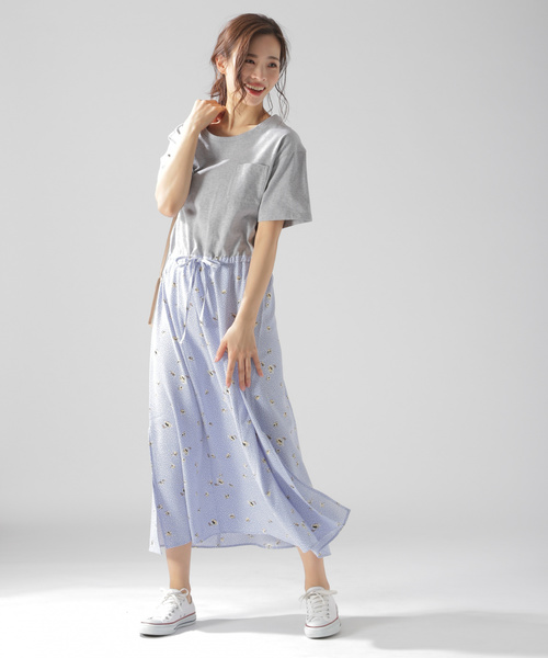 BAYFLOW(ベイフロー)の「ドッキングマキシワンピ―ス(ワンピース・レディース・ホワイト/グレー/チャコール・SMALL/MEDIUM)」の6枚目の写真