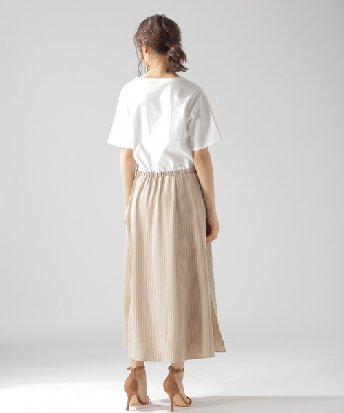 BAYFLOW(ベイフロー)の「ドッキングマキシワンピ―ス(ワンピース・レディース・ホワイト/グレー/チャコール・SMALL/MEDIUM)」の12枚目の写真