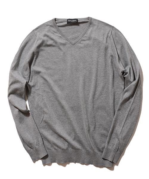 BEAMS F（ビームスエフ）の「JOHN SMEDLEY / 30ゲージVネックニット（ニット/セーター・メンズ・シルバー/オレンジ/グリーン/ロイヤルブルー/ネイビー/レッド系その他・M/40/L/43/S/38）」の6枚目の写真