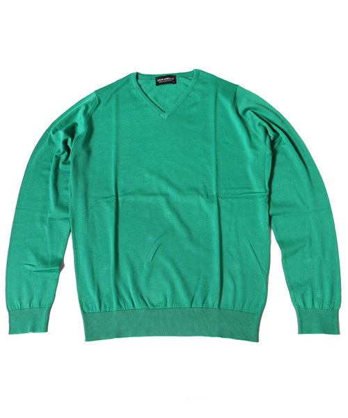 BEAMS F（ビームスエフ）の「JOHN SMEDLEY / 30ゲージVネックニット（ニット/セーター・メンズ・シルバー/オレンジ/グリーン/ロイヤルブルー/ネイビー/レッド系その他・M/40/L/43/S/38）」の2枚目の写真