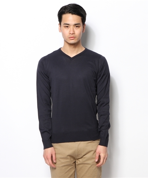 BEAMS F（ビームスエフ）の「JOHN SMEDLEY / 30ゲージVネックニット（ニット/セーター・メンズ・シルバー/オレンジ/グリーン/ロイヤルブルー/ネイビー/レッド系その他・M/40/L/43/S/38）」の10枚目の写真