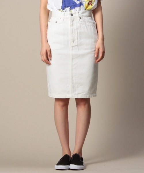 BEAUTY&YOUTH UNITED ARROWS（ビューティーアンドユースユナイテッドアローズ）の「BYTU セルビッチデニムタイトスカート◆（デニムスカート・レディース・ホワイト/ネイビー・27inch/28inch）」の8枚目の写真