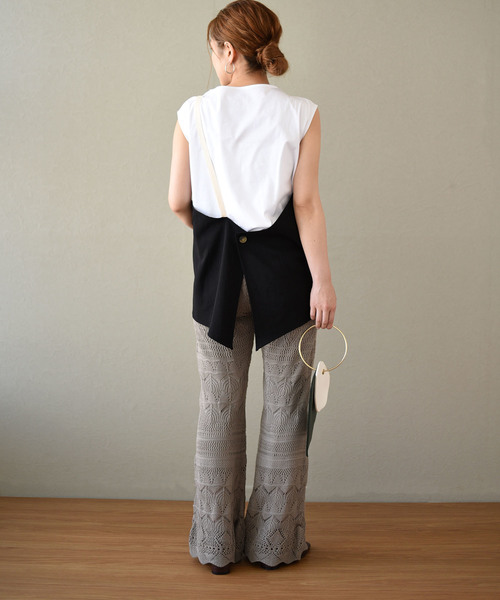 LHELBIE(レルビエ)の「レイヤードビスチェノースリトップス(Tシャツ/カットソー・レディース・ブラック/ベージュ/カーキ・M)」の18枚目の写真