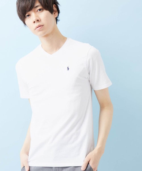 POLO RALPH LAUREN（ポロ ラルフ ローレン）の「RALPH LAUREN/ポロ ラルフローレン ワンポイントロゴ 半袖カットソー（Tシャツ/カットソー・メンズ・ホワイト/ブラック/ネイビー/グレー/レッド/ホワイト系その他/ブラック系その他/ブルー系その他/レッド系その他/グレー系その他/ブルー系その他2/ブルー系その他3/グリーン/イエロー/ライム/グリーン系その他/グリーン系その他2/オレンジ系その他2/パープル系その他2/ブルー系その他6/ローズ/ブルー系その他5/マジェンタ/イエロー系その他2/イエロー系その他/パープル系その他/オレンジ系その他/ブルー系その他7/オリーブ/ベージュ系その他/アクア/ブルー系その他4/オレンジ/パープル・M/L/XL）」の2枚目の写真