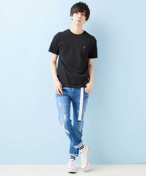 【試着のみ美品】ポロ　ラルフローレン　半袖　カットソースウェット セール】RALPH LAUREN/ポロ ラルフローレン ワンポイントロゴ