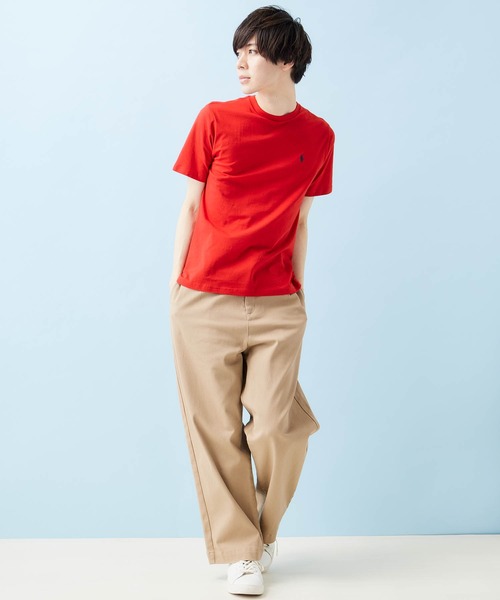 POLO RALPH LAUREN◆半袖カットソー/L/コットン/IVO/無地/101 RALPH LAUREN/ポロ ラルフローレン ワンポイントロゴ 半袖