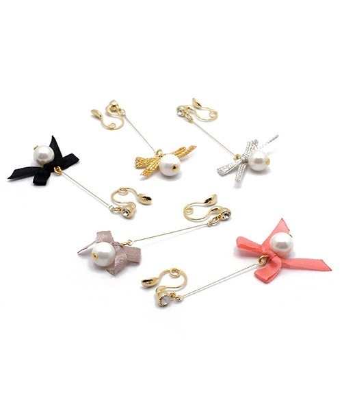 gargle（ガーグル）の「【 zoule / ゾーラ 】ribbon&shell pearl(ニッケルフリー)（イヤリング・レディース・ブラック/ベージュ/ピンク/シルバー/ゴールド・FREE）」の12枚目の写真