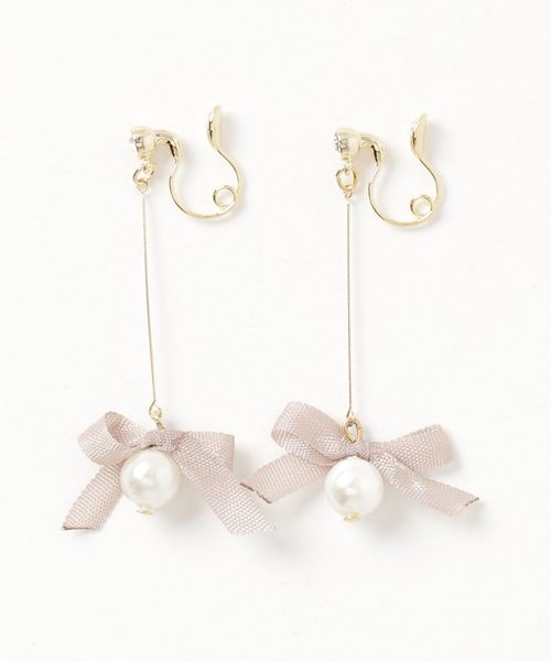 gargle（ガーグル）の「【 zoule / ゾーラ 】ribbon&shell pearl(ニッケルフリー)（イヤリング・レディース・ブラック/ベージュ/ピンク/シルバー/ゴールド・FREE）」の9枚目の写真