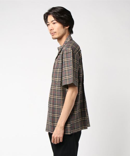 GGD SELECT(ジージーディー セレクト)の「チェック開襟シャツ(シャツ/ブラウス・メンズ・グレー/ブルー/グリーン・M/L)」の4枚目の写真