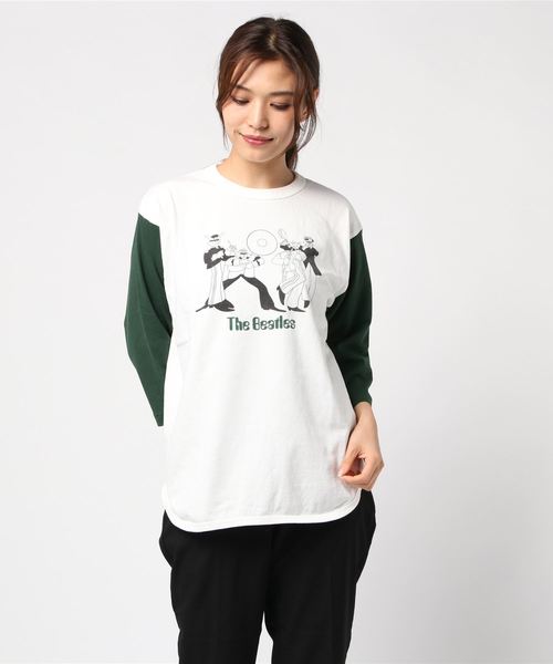 The Beatles（ザビートルズ）の「【GOOD ROCK SPEED グッドロックスピード】Yellow Submarine（Tシャツ/カットソー・レディース・ホワイト×レッド/ホワイト×グリーン・FREE）」の2枚目の写真