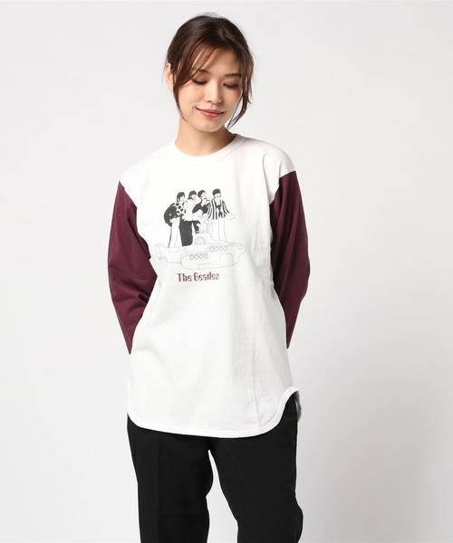 The Beatles（ザビートルズ）の「【GOOD ROCK SPEED グッドロックスピード】Yellow Submarine（Tシャツ/カットソー・レディース・ホワイト×レッド/ホワイト×グリーン・FREE）」の8枚目の写真