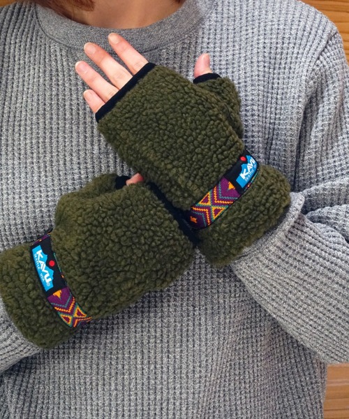 KAVU（カブー）の「KAVU/カブー Boa Glove/ボアグローブ（手袋・メンズ・ブラック/ベージュ/カーキ/ダークグレー・SMALL/MEDIUM）」の4枚目の写真
