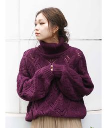 Ungrid | 透かし編みタートルニット(ニット/セーター)